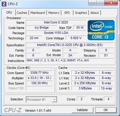 Процессор Intel Core i3-3225